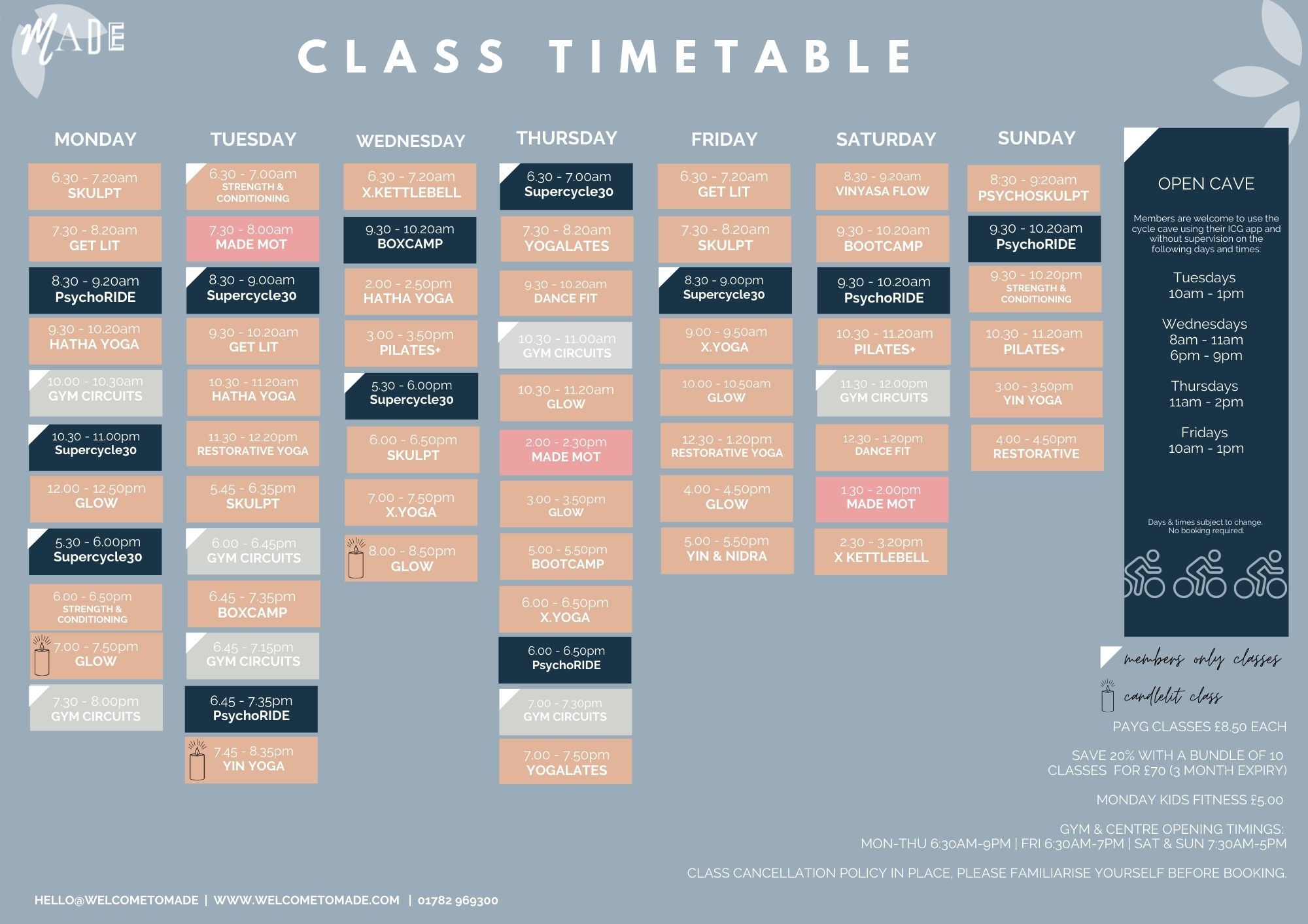 MADE CLASSES TIMETABLES MADE CLASSES TIMETABLES